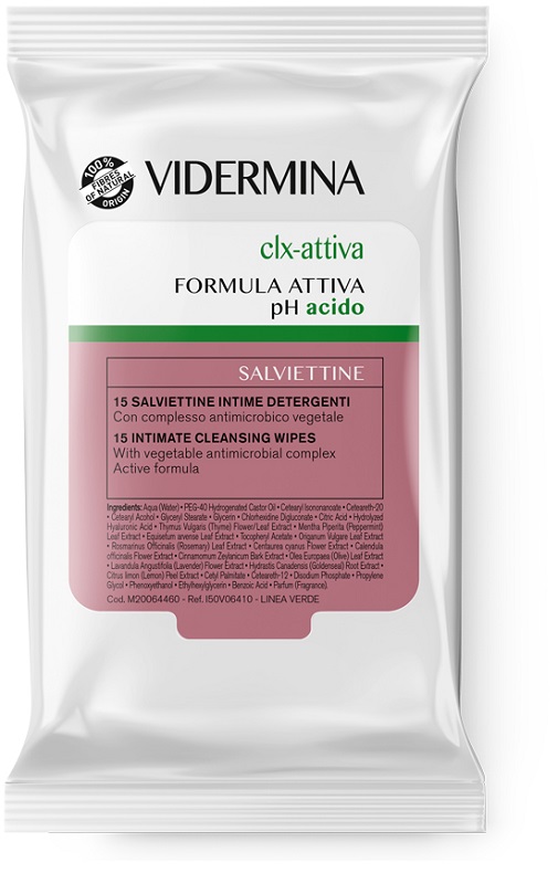 VIDERMINA CLX ATTIVA 15 SALVIETTE INTIME DETERGENTI - Newepa Srl