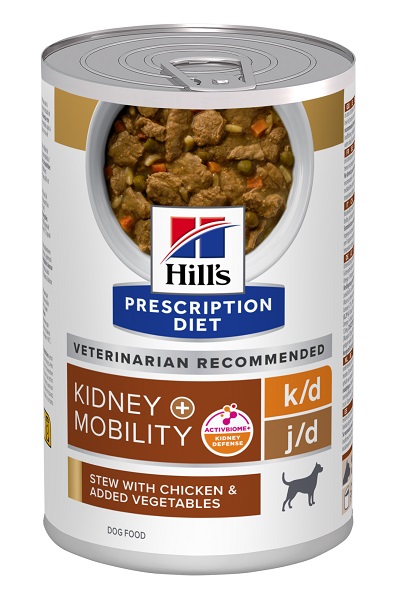 PRESCRIPTION DIET CANINE KIDNEY CARE K/D + MOBILITY J/D POLLO E STUFARO 354 G - Newepa Srl