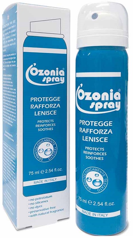 OZONIA SPRAY A BASE DI OLIO OZONIZZATO PER CUTE E MUCOSE ARROSSATE INFIAMMATE DISTROFICHE SENSIBILI 75 ML - Newepa Srl