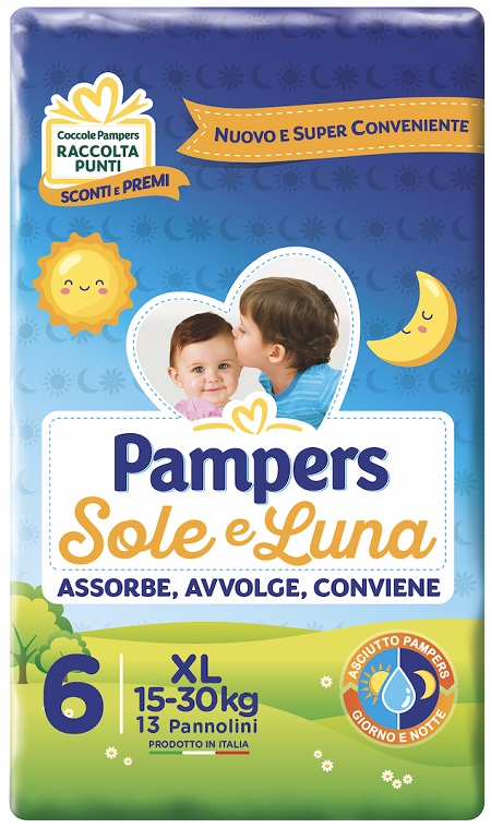 PAMPERS SOLE E LUNA XL 13 PEZZI - Newepa Srl