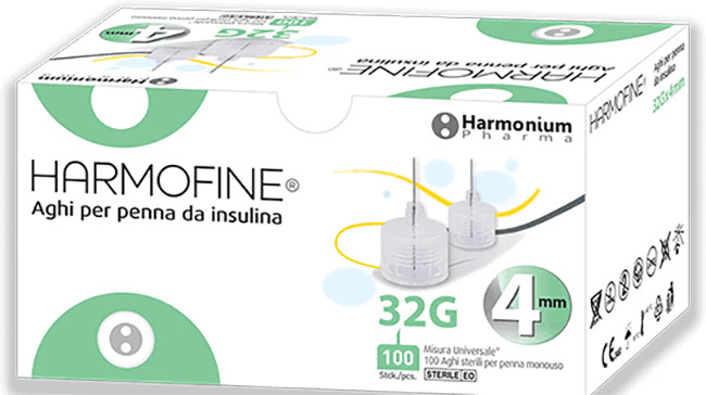 AGO HARMOFINE PENNA DA INSULINA GAUGE 32 4MM 100 PEZZI - Newepa Srl