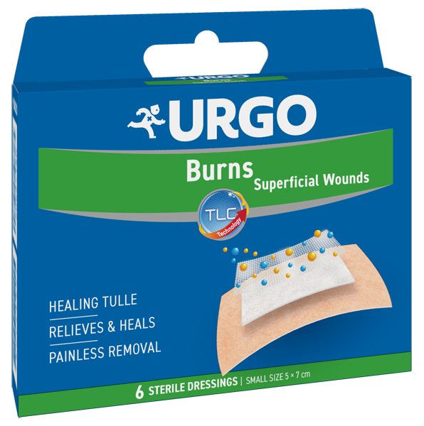 CEROTTO URGO USTIONI SUPERFICIALI 5X7CM 6 PEZZI - Newepa Srl