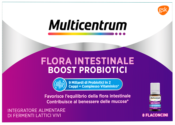 MULTICENTRUM FLORA INTESTINALE BOOST PROBIOTICI 8 FLACONCINI - Newepa Srl