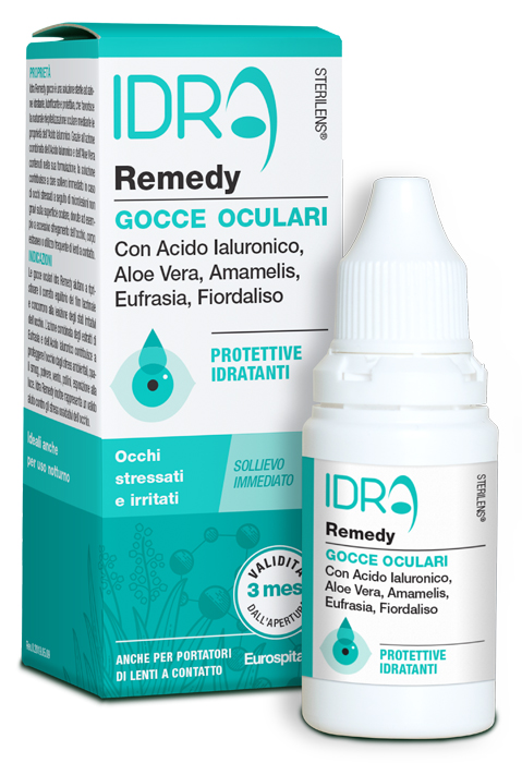 GOCCE OCULARI PROTETTIVE IDRATANTI STERILENS IDRA REMEDY CON ACIDO IALURONICO E ALOE VERA 10 ML - Newepa Srl