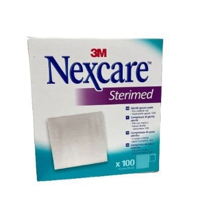 GARZA COMPRESSA NEXCARE STERIMED IN COTONE 20 FILI 18X40CM MULTILINGUAL 100 PEZZI - Newepa Srl