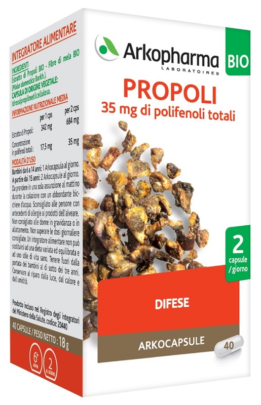 ARKOPHARMA PROPOLI BIO 40 CAPSULE - Newepa Srl