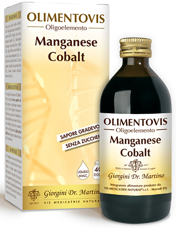 OLIMENTOVIS OLIGOELEMENTO MANGANESE COBALT LIQUIDO ANALCOLICO SENZA ZUCCHERI 200 ML 40 DOSI - Newepa Srl