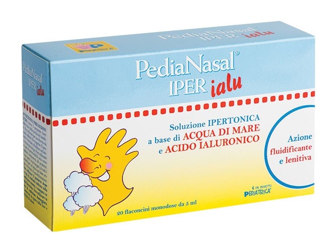 PEDIANASAL IPER SOLUZIONE IPERTONICA CON ACIDO IALURONICO 20 FLACONCINI MONODOSE DA 5 ML - Newepa Srl