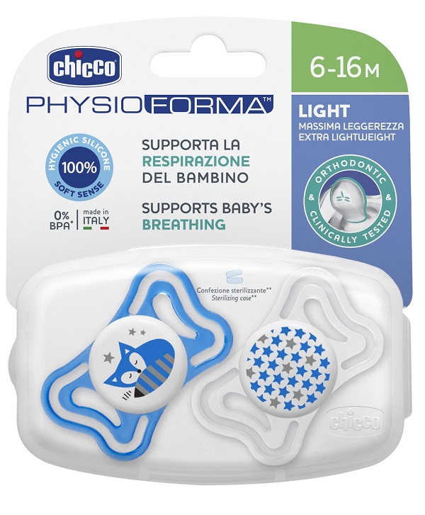 CHICCO SUCCHIETTO LIGHT BOY SILICONE 6-16 MESI 2 PEZZI - Newepa Srl