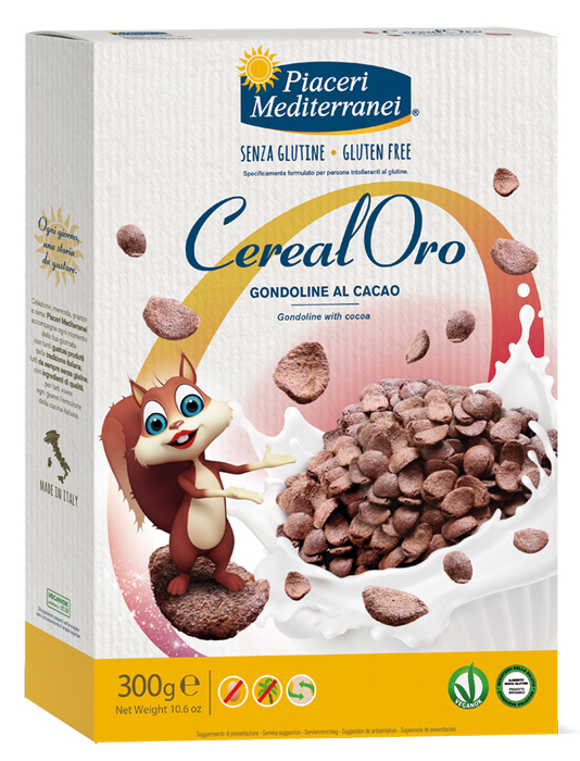 PIACERI MEDITERRANEI CEREALORO GONDOLINE CACAO 300 G - Newepa Srl