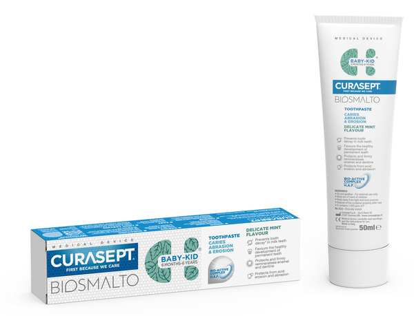 CURASEPT BIOSMALTO DENTIFRICIO BABY KID MENTA CARIE ABRASIONE & EROSIONE 50 ML - Newepa Srl