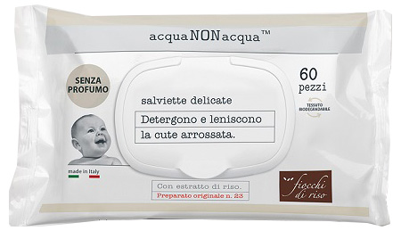 FIOCCHI DI RISO ACQUA NON ACQUA SENZA PROFUMO 60 SALVIETTE - Newepa Srl