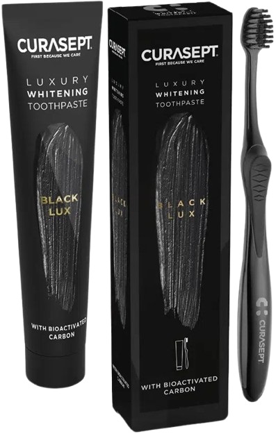 CURASEPT BLACK LUXURY WHITENING DENTIFRICIO 75 ML + SPAZZOLINO - Newepa Srl