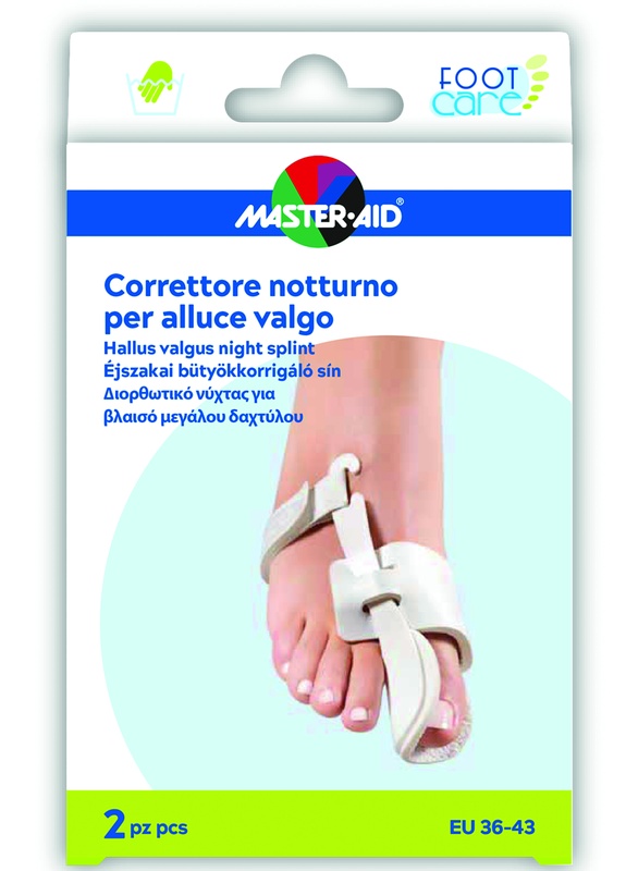 CORRETTORE NOTTE ALLUCE VALGO MASTER-AID FOOTCARE 36-43 2 PEZZI D10 - Newepa Srl