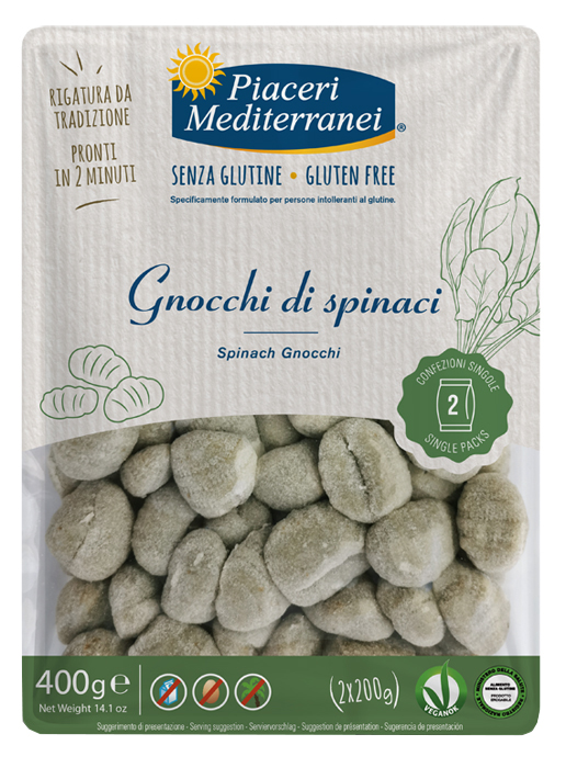 PIACERI MEDITERRANEI GNOCCHI DI SPINACI 400 G - Newepa Srl