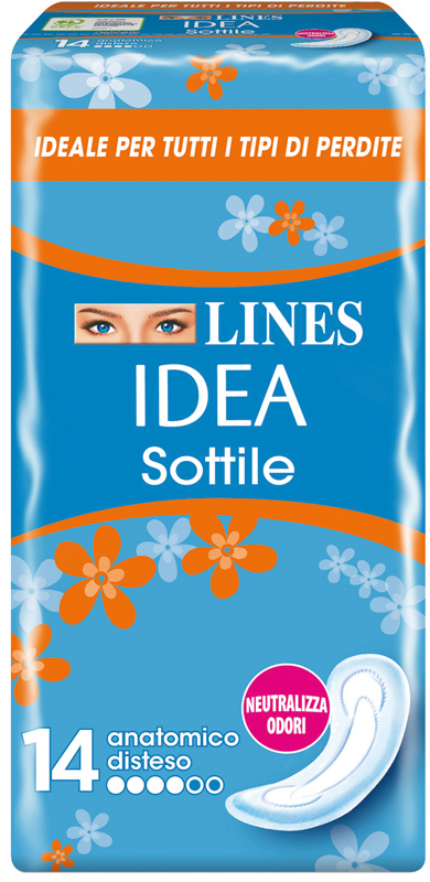 LINES IDEA ASSORBENTE SOTTILE DISTESO ANATOMICO 14 PEZZI - Newepa Srl