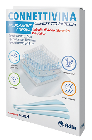 CEROTTO CONNETTIVINA HITECH 4 MISURE MISTE 2 PEZZI 6 X 7 CM + 1 PEZZO 10 X 10 CM + 1 PEZZO 8 X 12 CM - Newepa Srl