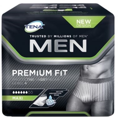 MUTANDINA ASSORBENTE MASCHILE TENA MEN PREMIUM FIT LIVELLO 4 S/M 10 PEZZI - Newepa Srl
