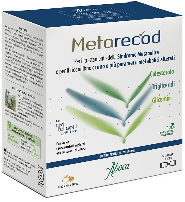 METARECOD 40 BUSTINE GRANULARI X 2,5G GUSTO ARANCIA E PESCA - Newepa Srl
