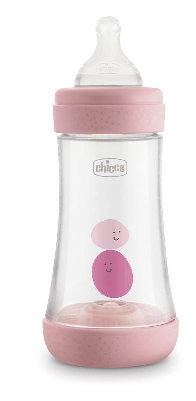 CHICCO BIBERON PERFECT 5 GIRL 240 ML IN SILICONE 2 FORI - Newepa Srl