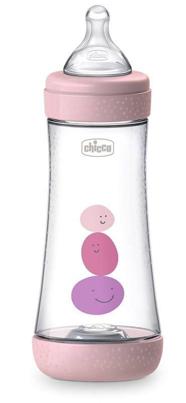 CHICCO BIBERON PERFECT 5 GIRL 300 ML IN SILICONE 3 FORI - Newepa Srl