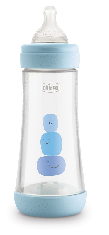 CHICCO BIBERON PERFECT 5 BOY 300 ML IN SILICONE 3 FORI - Newepa Srl