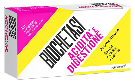 BIOCHETASI ACIDITA' E DIGESTIONE 20 COMPRESSE MASTICABILI AROMA LIMONE - Newepa Srl