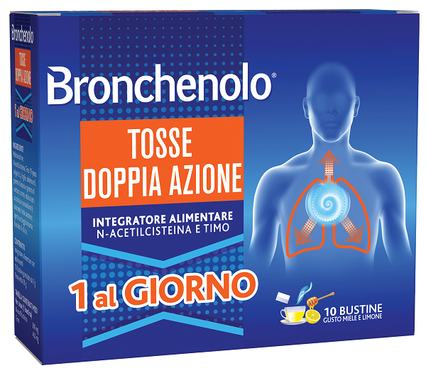BRONCHENOLO TOSSE DOPPIA AZIONE 10 BUSTINE - Newepa Srl