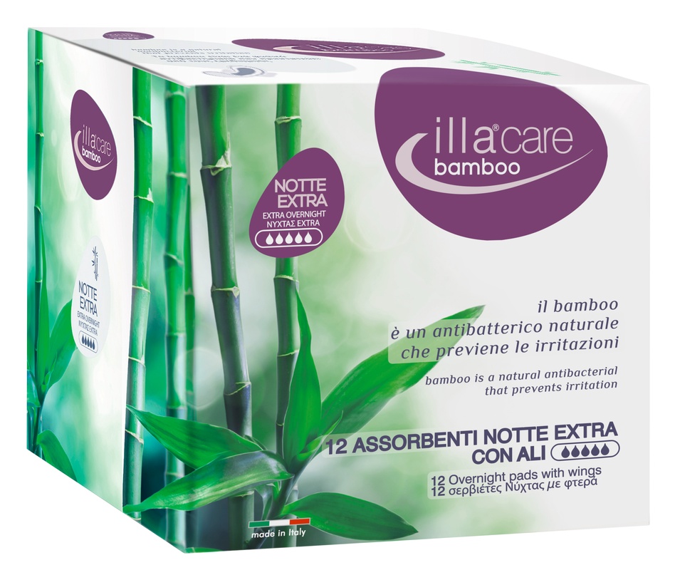 ILLA CARE BAMBOO ASSORBENTI NOTTE EXTRA 12 PEZZI - Newepa Srl