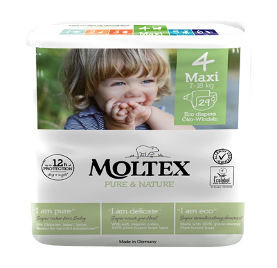 PANNOLINI MOLTEX PURE & NATURE MAXI 7-14 KG TAGLIA 4 29 PEZZI - Newepa Srl