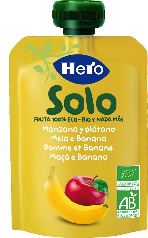 HERO SOLO FRUTTA FRULLATA 100% BIO MELA/BANANA 100 G - Newepa Srl