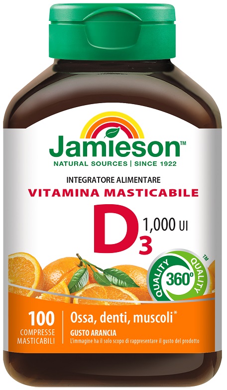 JAMIESON VITAMINA D MASTICABILE ARANCIA 100 COMPRESSE - Newepa Srl