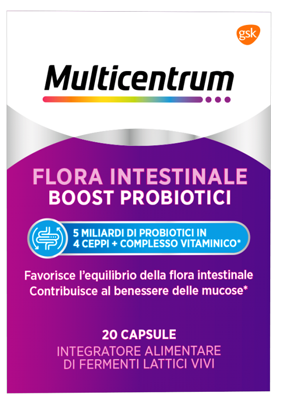 MULTICENTRUM FLORA INTESTINALE BOOST PROBIOTICI 20 CAPSULE - Newepa Srl