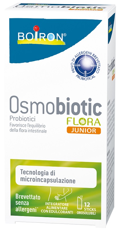 OSMOBIOTIC FLORA JUNIOR 12 STICKS OROSOLUBILI - Newepa Srl