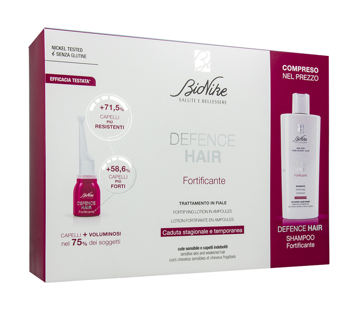 DEFENCE HAIR BIPACK RIDENSIFICANTE 21 FIALE 6 ML + SHAMPOO 200 ML - Newepa Srl