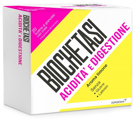 BIOCHETASI ACIDITA' E DIGESTIONE 20 BUSTE GRANULATO AROMA LIMONE - Newepa Srl