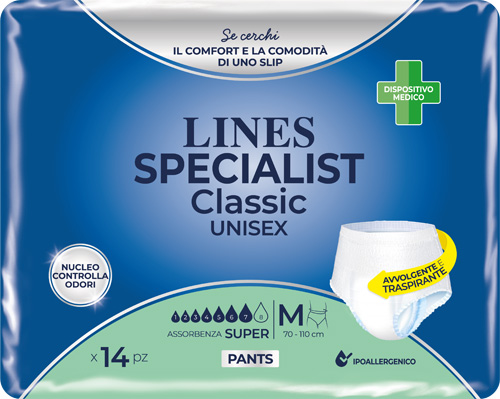 PANNOLONE A MUTANDA LINES SPECIALIST CLASSIC PANTS SUPER M 14 PEZZI - Newepa Srl