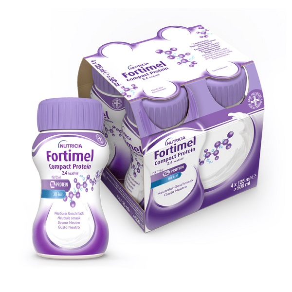 NUTRICIA FORTIMEL COMPACT PROTEIN GUSTO NEUTRO 4 BOTTIGLIE DA 125 ML - Newepa Srl