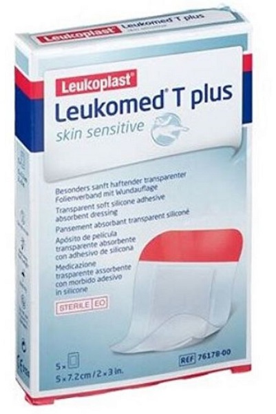 LEUKOMED T PLUS SKIN SENSITIVE MEDICAZIONE POST-OPERATORIA TRASPARENTE IMPERMEABILE CON MASSA ADESIVA AL SILICONE 5X7,2CM 5 PEZZI - Newepa Srl