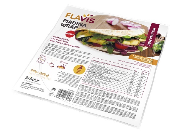 FLAVIS PIADINA WRAP APROTEICA 3 PEZZI DA 80 G - Newepa Srl