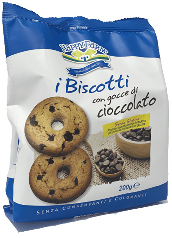 HAPPY FARM BISCOTTI GOCCE CIOCCOLATO 200 G - Newepa Srl