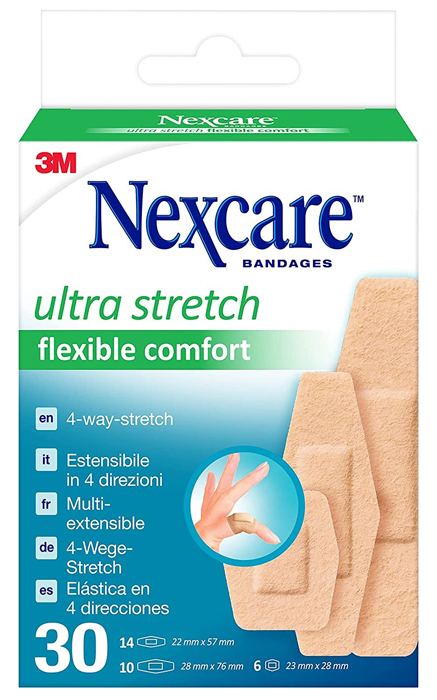 CEROTTO PREPARATO NEXCARE COMFORT 360 GRADI N1130ASD04 ASSORTITI 3 MISURE 14 CEROTTI 22X57MM + 6 CEROTTI 23X28MM + 10 CEROTTI 28X76MM - Newepa Srl