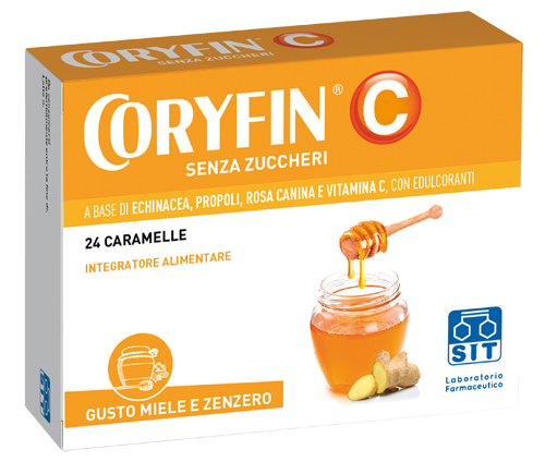 CORYFIN C SENZA ZUCCHERO MIELE ZENZERO 24 CARAMELLE - Newepa Srl