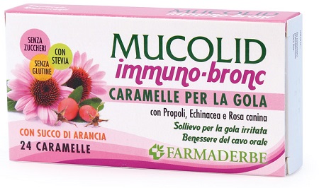 MUCOLID BRONC IMMUNO 24 CARAMELLE GUSTO ARANCIA - Newepa Srl