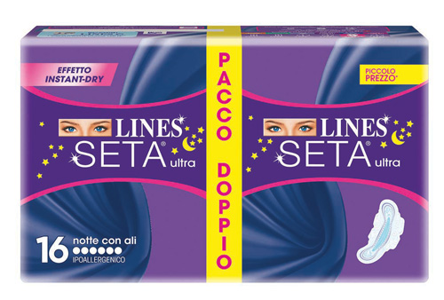 LINES SETA ULTRA ASSORBENTE NOTTE 16 PEZZI - Newepa Srl