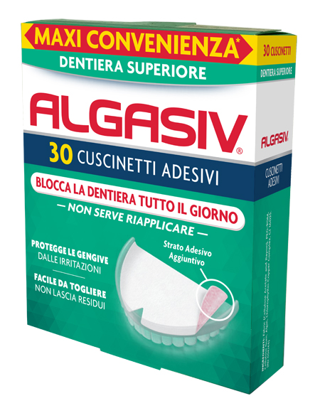 ALGASIV ADESIVO PER PROTESI DENTARIA SUPERIORE 30 PEZZI - Newepa Srl
