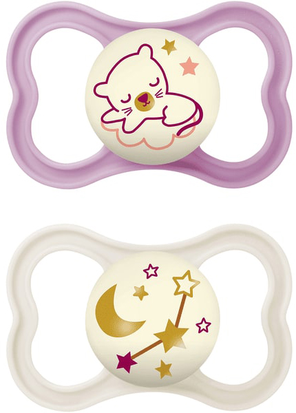 MAM AIR NIGHT SUCCHIETTO 16+ MESI SILICONE FEMMINA 2 PEZZI - Newepa Srl