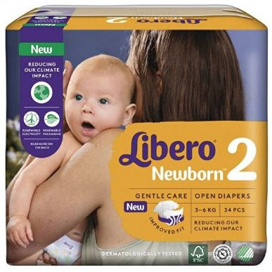 LIBERO NEWBORN PANNOLINO PER BAMBINO TAGLIA 2 3-6 34 PEZZI - Newepa Srl