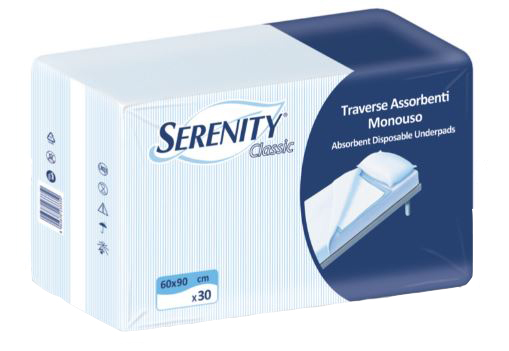 TRAVERSA SALVAMATERASSO PER INCONTINENZA SERENITY RELAX 60X90 CM 30 PEZZI - Newepa Srl