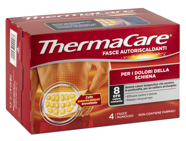 FASCIA AUTORISCALDANTE A CALORE TERAPEUTICO THERMACARE SCHIENA 4 PEZZI - Newepa Srl